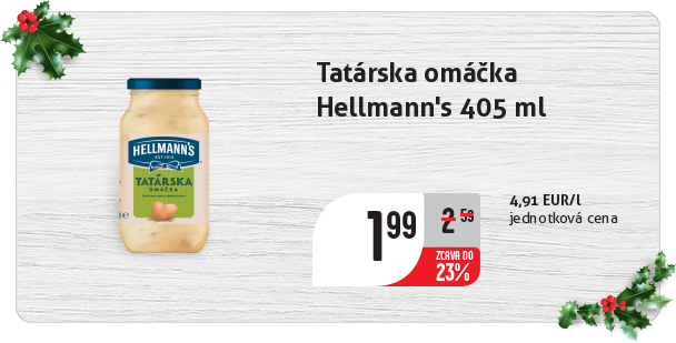 Tatárska omáčka 
 Hellmann's 405 ml