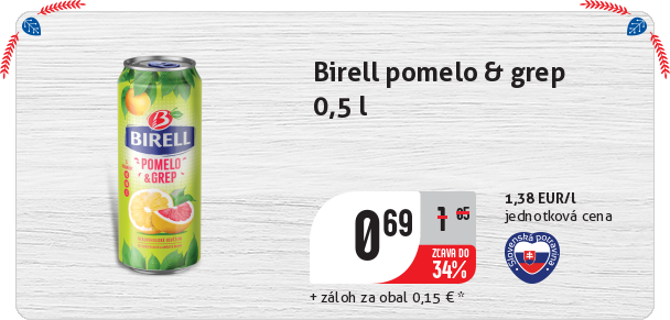 Birell pomelo & grep 
 0,5 l