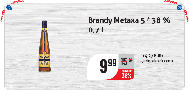 Brandy Metaxa 5 * 38 % 
 0,7 l