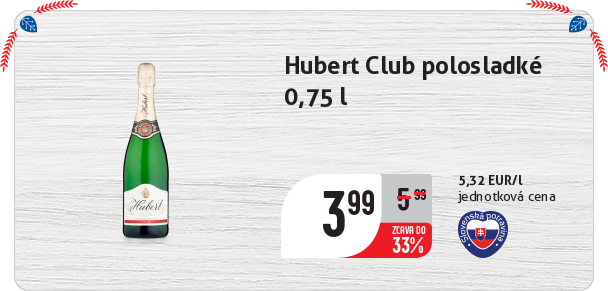 Hubert Club polosladké 
 0,75 l