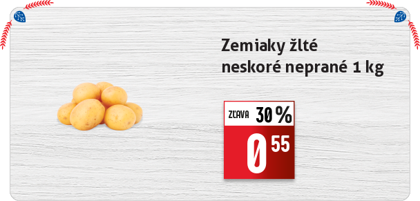 Zemiaky žlté 
 neskoré neprané 1 kg