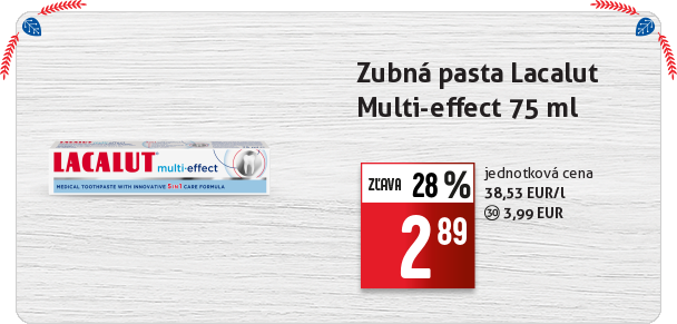 Zubná pasta Lacalut 
 Multi-effect 75 ml